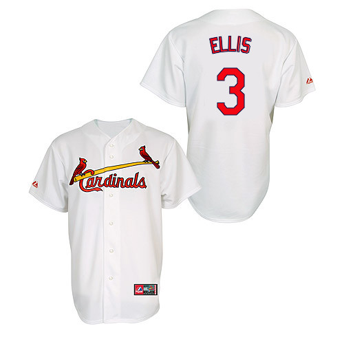 Mark Ellis #3 MLB Jersey-St Louis Cardinals Men's Authentic Home Jersey by Majestic Athletic Baseball Jersey